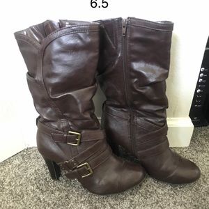 Brown heeled boots
